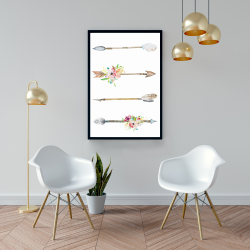 Framed 24 x 36 - Flèches et fleurs