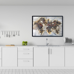 Framed 24 x 36 - Texturized world map with typography