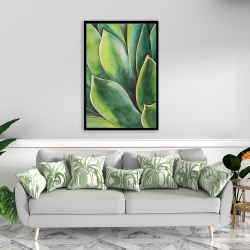 Framed 24 x 36 - Watercolor agave plant