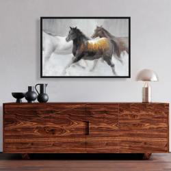 Encadré 24 x 36 - Troupeau de chevaux sauvages