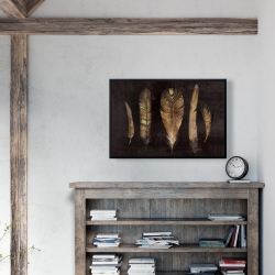 Framed 24 x 36 - Brown feather set