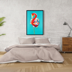 Framed 24 x 36 - Colorful flamingo