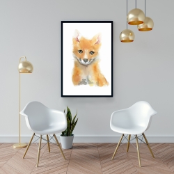 Framed 24 x 36 - Watercolor baby fox