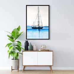 Framed 24 x 36 - Sailboat on a calm water