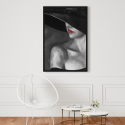 Encadré 24 x 36 - Femme mystérieuse avec un chapeau
