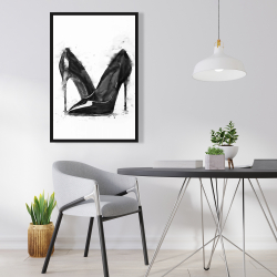 Framed 24 x 36 - Black high heels shoes