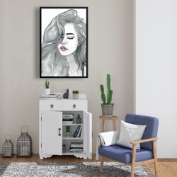 Framed 24 x 36 - Beautiful female hair