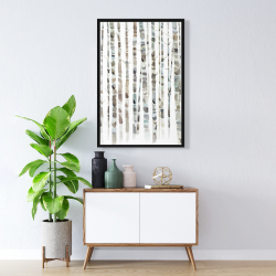 Framed 24 x 36 - Watercolor birch tree forest