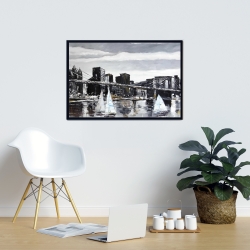Encadré 24 x 36 - Pont brooklyn et voiliers