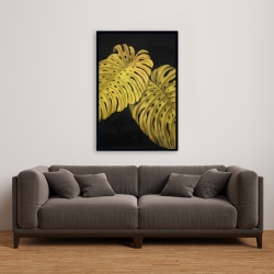 Framed 24 x 36 - Gold monstera