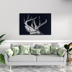 Framed 24 x 36 - Blue roe deer plume
