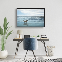 Framed 24 x 36 - Dog on the beach