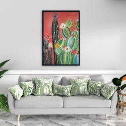 Encadré 24 x 36 - Cactus en arc-en-ciel