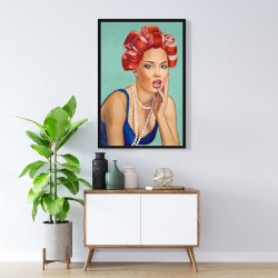 Encadré 24 x 36 - Femme rétro avec bigoudis