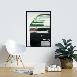 Framed 24 x 36 - Classic dark green car