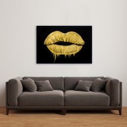 Framed 24 x 36 - Golden lips