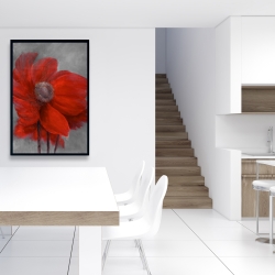 Encadré 24 x 36 - Fleur rouge dans le vent