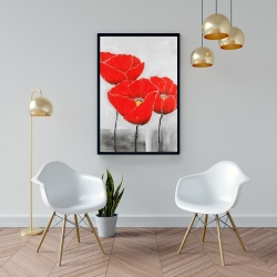 Framed 24 x 36 - Three poppies