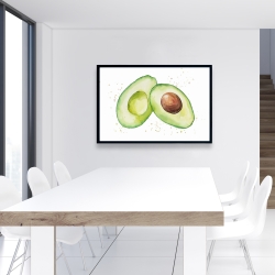 Framed 24 x 36 - Watercolor open avocado