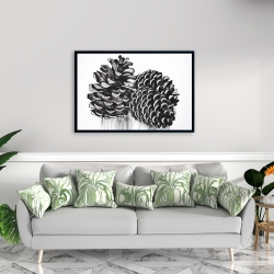 Encadré 24 x 36 - Trois petites cocottes de pin