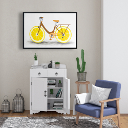 Framed 24 x 36 - Lemon wheel bike