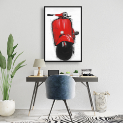 Encadré 24 x 36 - Scooter italien rouge
