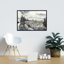 Framed 24 x 36 - Steam engine train
