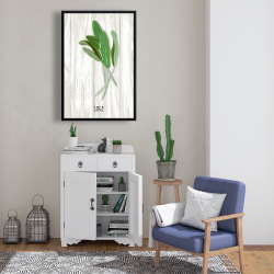 Framed 24 x 36 - Sage on wood