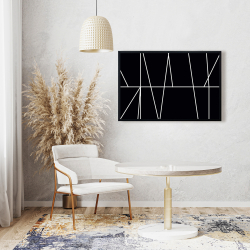 Encadré 24 x 36 - Rayures blanches sur fond noir