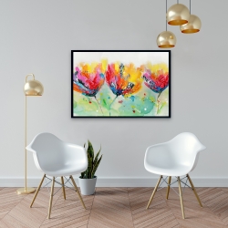 Encadré 24 x 36 - Quatre fleurs colorées