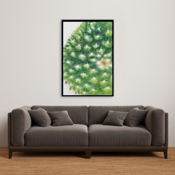 Encadré 24 x 36 - Mini cactus à l'aquarelle