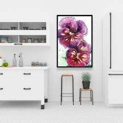 Framed 24 x 36 - Two blossoming orchid with wavy petals