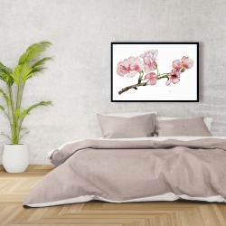 Framed 24 x 36 - Branch of cherry blossom in pink