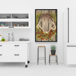 Encadré 24 x 36 - Couronne de noël avec panache