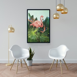 Framed 24 x 36 - Tropical flamingo