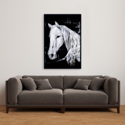 Encadré 24 x 36 - Vue de profil d'un cheval abstrait