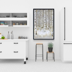 Framed 24 x 36 - Birch forest by winter