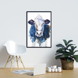Encadré 24 x 36 - Vache à l'aquarelle