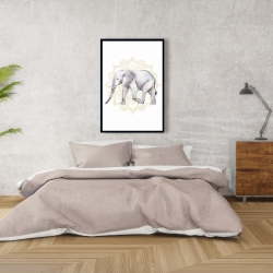 Encadré 24 x 36 - éléphant sur mandalas