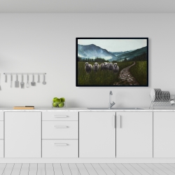 Encadré 24 x 36 - Moutons à la campagne
