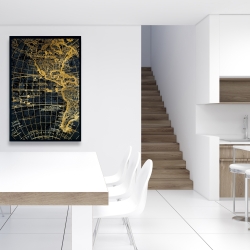 Encadré 24 x 36 - Globe terreste bleu et doré