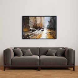 Framed 24 x 36 - Abstract city street