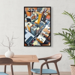 Framed 24 x 36 - High top view of buildings in new york