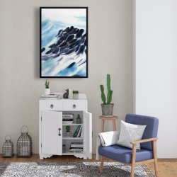 Encadré 24 x 36 - Vagues de la mer avec des éclats de peinture