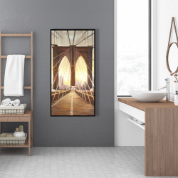 Framed 24 x 48 - Sunset on the brooklyn bridge