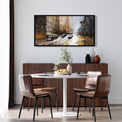 Framed 24 x 48 - Abstract city street