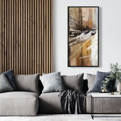 Framed 24 x 48 - Abstract city street