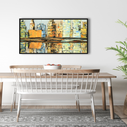 Framed 24 x 48 - Reflections of a colorful city