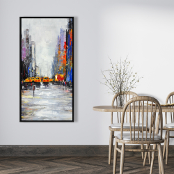Framed 24 x 48 - Color spotted street with taxis