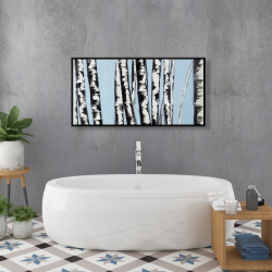 Framed 24 x 48 - Pastel birches